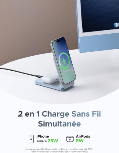 UGREEN MagFlow Qi2 2-in-1 Magnetic Wireless Charger 55963
