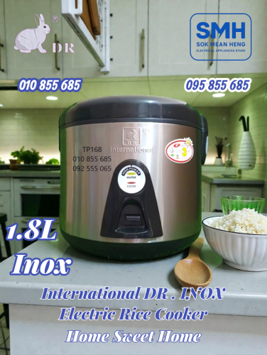 ឆ្នាំងដាំបាយអគ្គីសនី_អ៊ីណុក International DR Rice Cooker _ 1L / 1.2L / 1.8L _ INOX