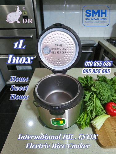 ឆ្នាំងដាំបាយអគ្គីសនី_អ៊ីណុក International DR Rice Cooker _ 1L / 1.2L / 1.8L _ INOX