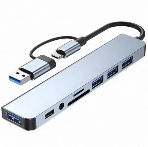 USB-C Multiport Adapter 8 in 1 – USB 3.0, HDMI, SD/TF – តម្លៃពិសេស $10