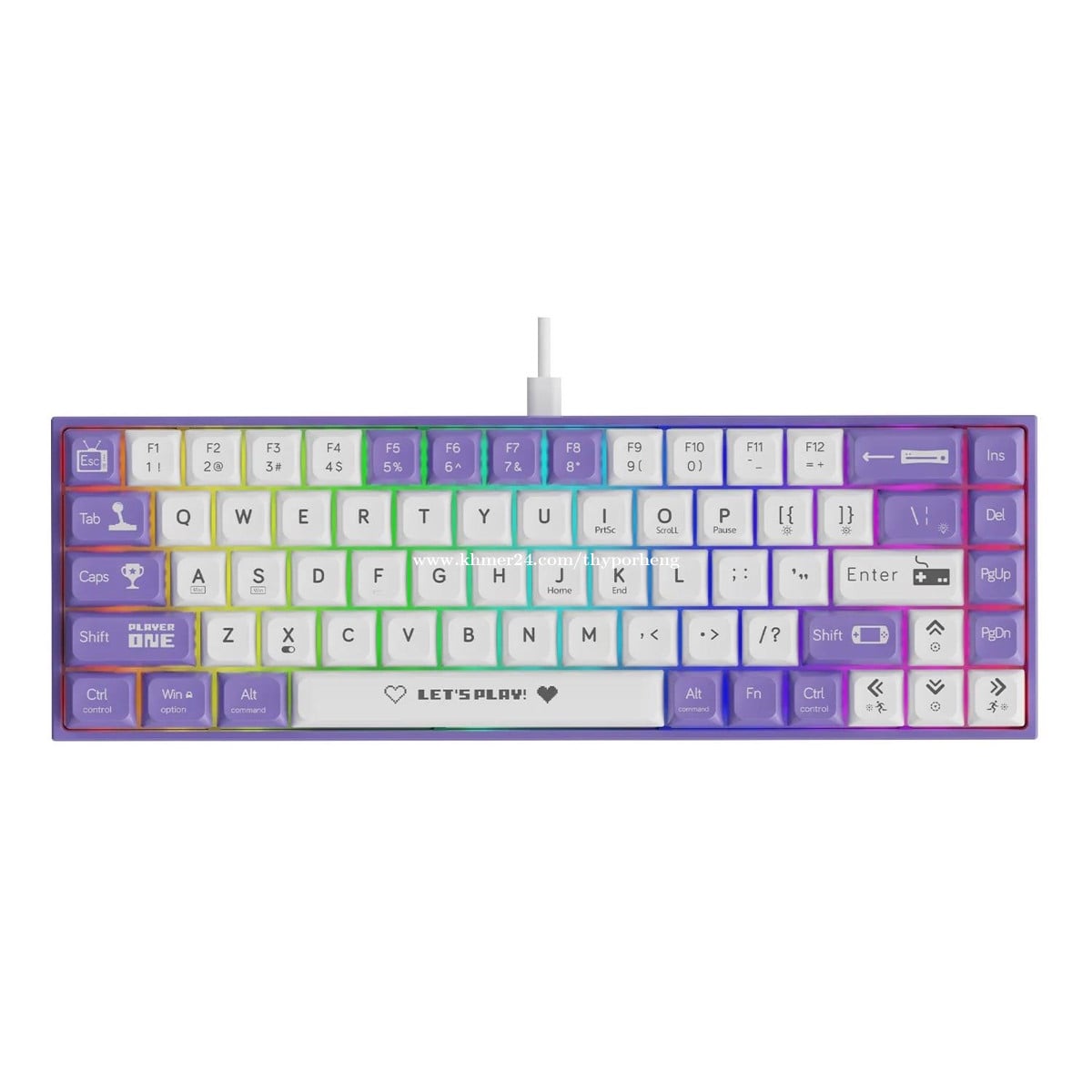 New AJAZZ AK680 Brown Switches 68Key RGB Wired Keyboard price $15.00 in ...