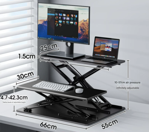 omax S6 Pro Ergonomic Elevating Laptop / Monitor Desktop Stand (raising up to 57 cm height)