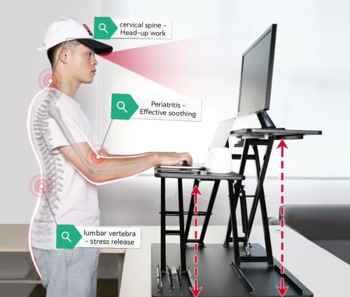 omax S6 Pro Ergonomic Elevating Laptop / Monitor Desktop Stand (raising up to 57 cm height)