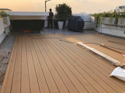 PVC ក្តាក្រាលបាត WPC decking 3D ក្តារានហាល