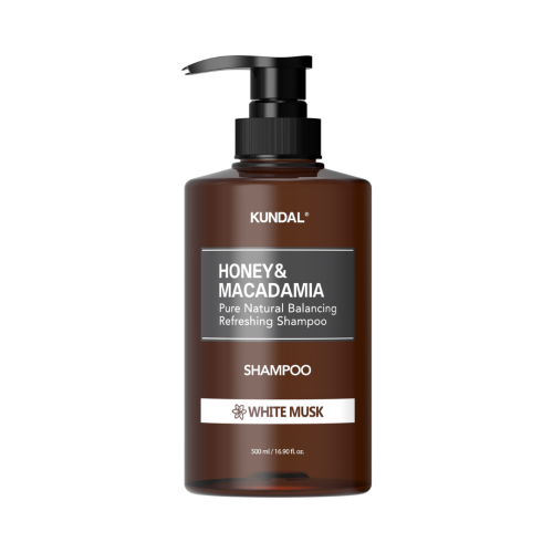 KUNDAL Shampoo - Honey & Macadamia (White Musk) | សាប៊ូក់សក់