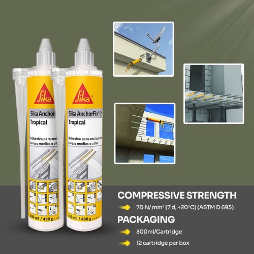 🇨🇭 Sika AnchorFix®-2 Tropical កាវស្អិតសម្រាប់បណ្តុះដែក និងភ្ជាប់ប៊ូឡុង
