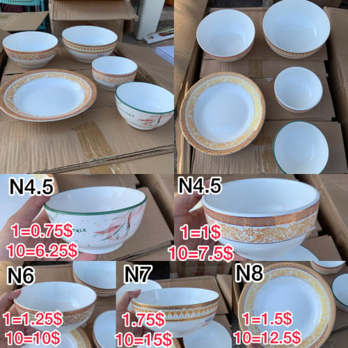 ចានបាយ ចានសម្ល សមស្លាបព្រា Bowl Spoons Forks and Chopsticks
