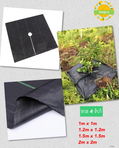 កម្រាលគ្របតាមគល់ដំណាំ ការពារស្មៅដុះកាត់ស្រេច Square size with holds weed mate