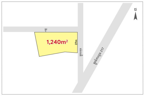 Land for Sale along concrete road, near Prek Chrey Market