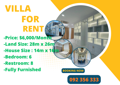 🆓 Free-Urgent Luxury Villa for Rent- Premium Living $5999/month បុរីវិមានភ្នំពេញ