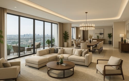 [Fully Furnished] 4-BR Penthouse of 564 Sq.m. on 30F for US$2.39M at City View - Phnom Penh