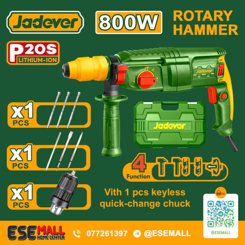 ស្វានបុកបីតង់មានក្បាលត | Jadever Rotary Hammer 26mm 800W JDRH1D26-2