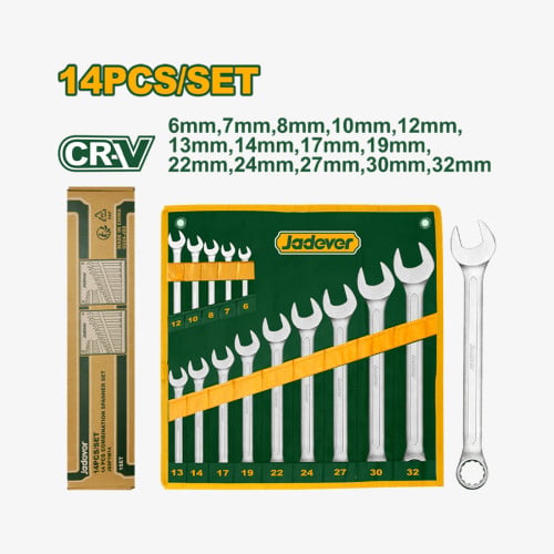 Combination Spanner Set 14pcs JDSP1M14 JADEVER