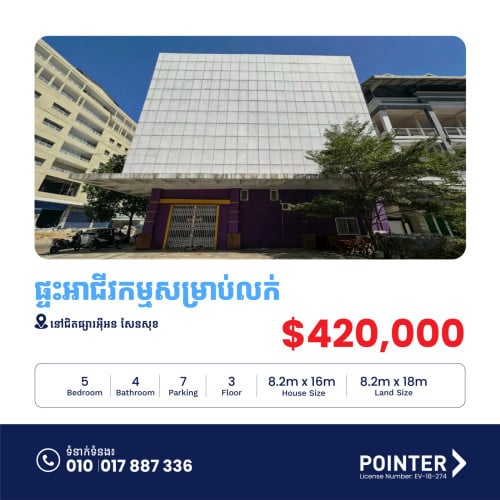 🏠ផ្ទះអាជីវកម្មសម្រាប់លក់នៅផ្សារ អ៊ីអន សែន សុខ -​​ Shophouse for Sale near to AEON Sen Sok