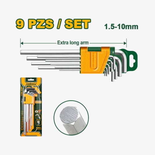 Hex Key Set 1.5–10mm (9 Pcs) JDHK1292 JADEVER