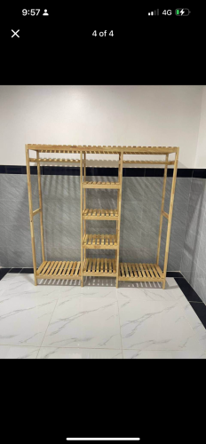 Wood rack for clothing