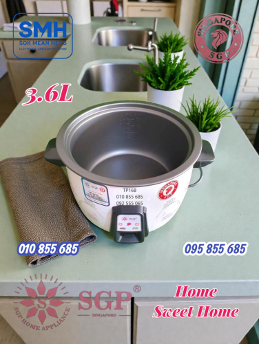ឆ្នាំងដាំបាយអគ្គីសនី_បាទខ្មៅ SGP Rice Cooker _ Black Inner Pot _ 3.6L / 4.2L / 6L