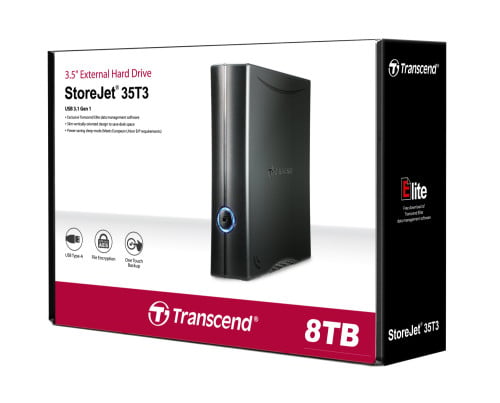 Transcend Storejet 8TB 3.5" T3, Portable HDD TS8TSJ35T3
