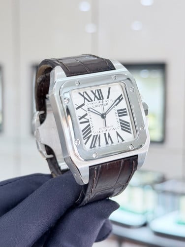 (មួយទឹក) Cartier Santos ប្រុសតួអុីណុក 40mm Auto