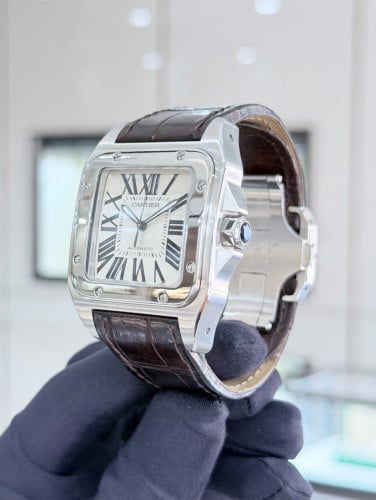 (មួយទឹក) Cartier Santos ប្រុសតួអុីណុក 40mm Auto