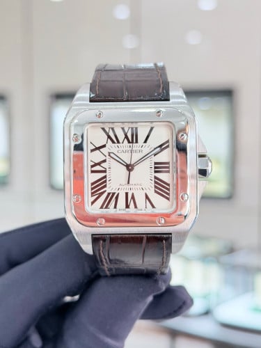 (មួយទឹក) Cartier Santos ប្រុសតួអុីណុក 40mm Auto