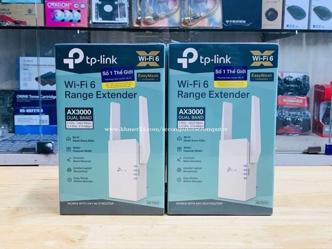 Wifi 6 Range Extender RE705X ឥវ៉ានមាននៅក្នុងស្តុកគ្រប់មុខ មានធានា1ឆ្នាំពេញ បងៗអាចដាក់កម្ម៉ងបាន✅