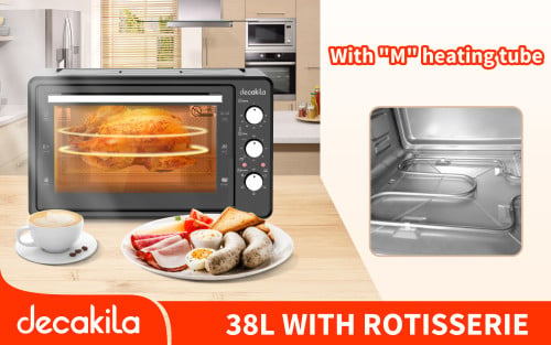 Toaster Oven 38L – 1600W with Rotisserie & Timer Function