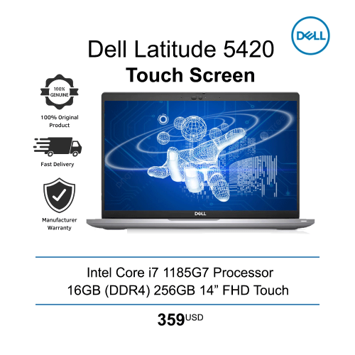 🎯 Dell Latitude 14 5420 Touch | i7 1185G7 16GB 256GB 14" FHD  Touch | Windows 11 License : $359