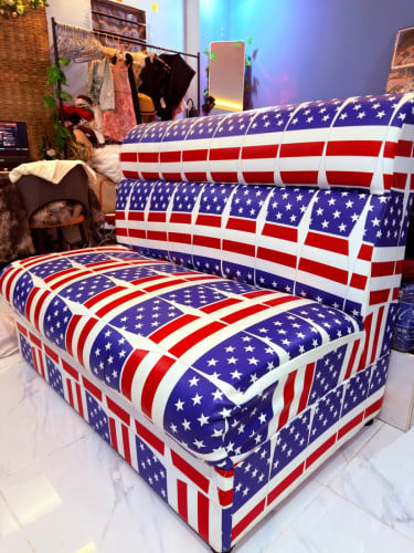 Captain america print sofa