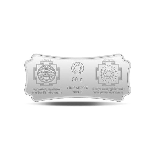 MMTC-PAMP India Pvt. Ltd. Stylized Lakshmi Ganesha 999.9 purity 50 gm Silver Bar