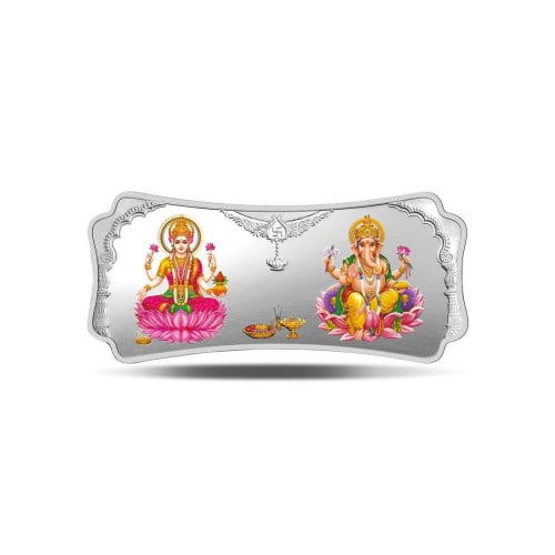MMTC-PAMP India Pvt. Ltd. Stylized Lakshmi Ganesha 999.9 purity 50 gm Silver Bar