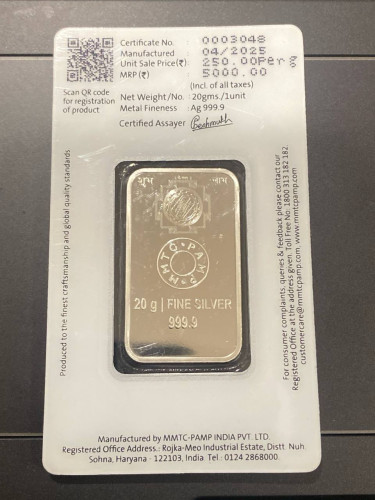 MMTC-PAMP Lakshmi 20 grams colorized silver bar