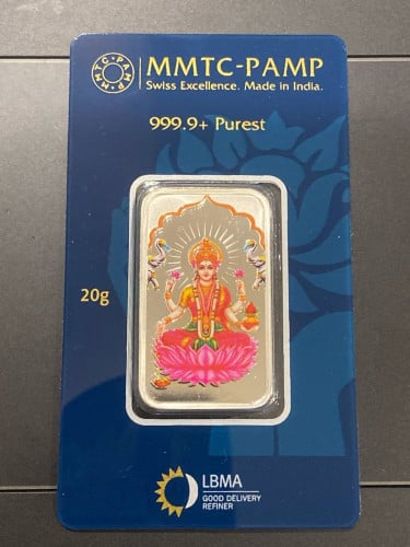 MMTC-PAMP Lakshmi 20 grams colorized silver bar