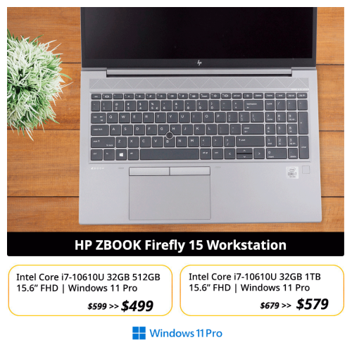 HP ZBook Firefly 15 G7 | i7-10610U 32GB 512GB 15.6" FHD , $499