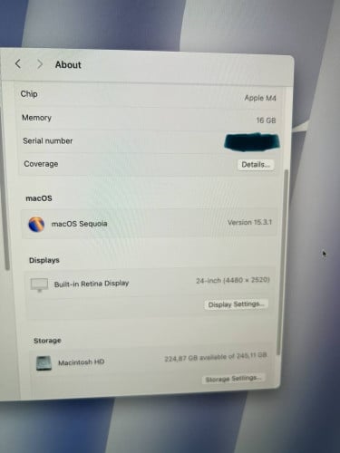 iMac M4 16g+256g No keyborad+mouse