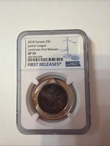 2018 CANADA JUSTICE LEAGUE NGC SP70 FIRST RELEASES LENTICULAR 3D QUARTER RARE