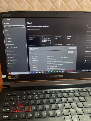 Acer Predator i5-7TH 16GB GTX1060 6GB