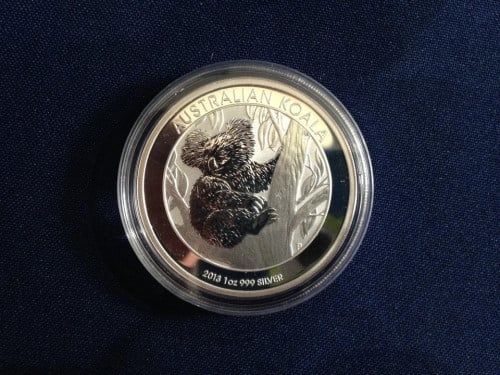 Australia 2013 KOALA 1oz Silver Proof Gilded $1 Coin