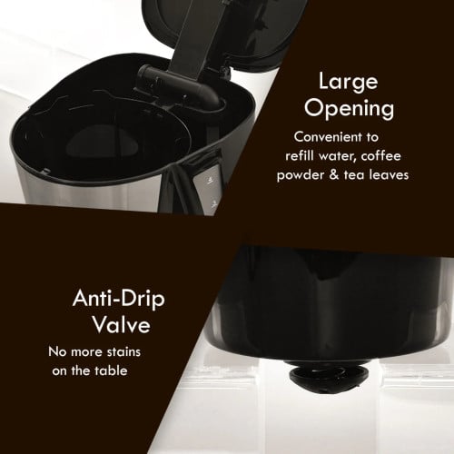 0.6L Coffee Maker with Thermostatic Panel and Washable Filter