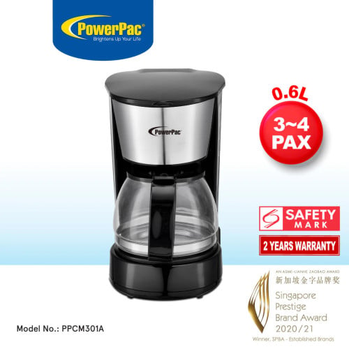 0.6L Coffee Maker with Thermostatic Panel and Washable Filter