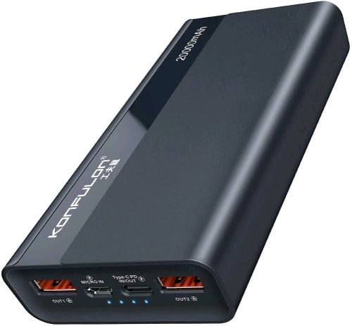 22.5W 20000mah powerbank type-c in&output black color