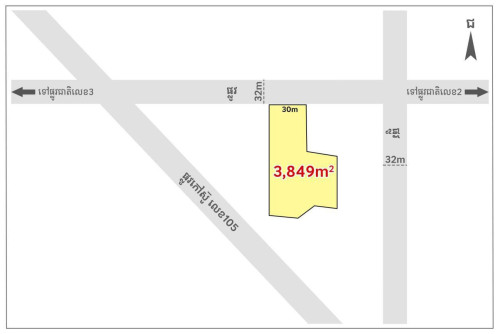 Land for sale near ISI Industrial Park along 32m wide road