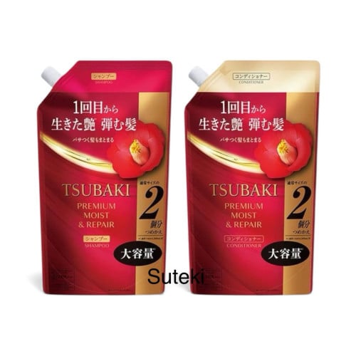 TSUBAKI Premium Moist Shampoo & conditioner Refill (red)