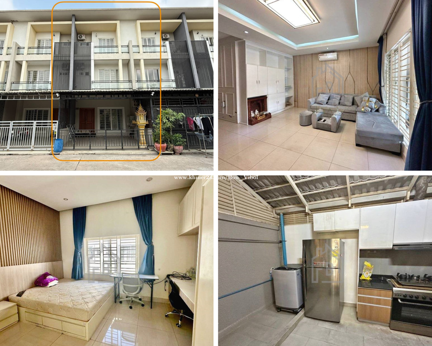 Townhouse 4 Bedrooms for RENT near CHIP MONG Sen Sok Mall