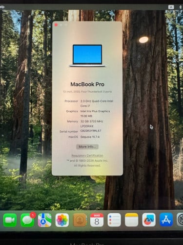 99% MacBook Pro 2020 | 13-inch | Intel Core i7 | 32GB RAM | 512GB Hard Drive