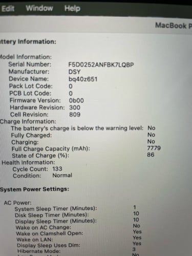 MacBook Pro 2019 3k VGA 8gb ram 16gb ssd 500gb ci7(12cpu)