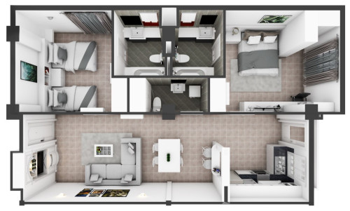 Service Apartment 2 Bedrooms For Rent in Beoung Keng Kang1