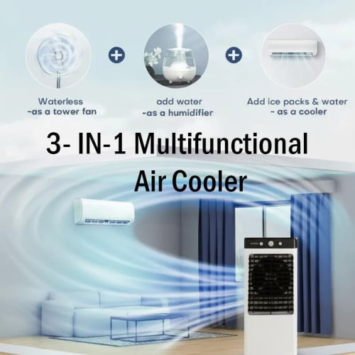 Air Cooler 130W, 20L Water Cooling, Powerful Fresh Air ❄️កង្ហារត្រជាក់ កម្លាំង 130W ចំណុះ 30L