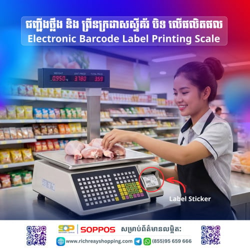 Electronic Barcode Label Printing Scale