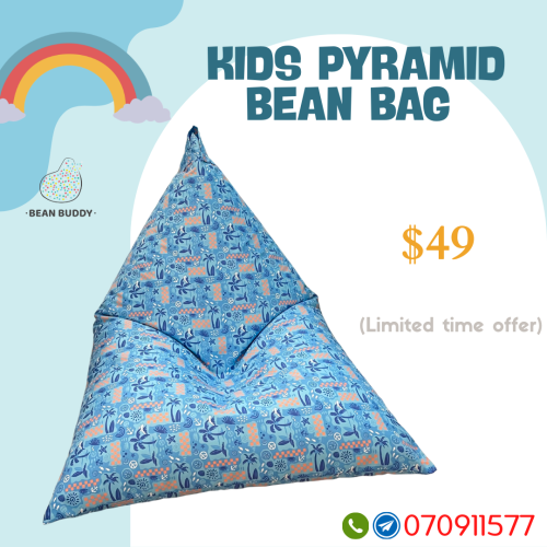 Kids Pyramid Bean Bag សាឡុងអង្គុយគ្រាប់ស្នោ